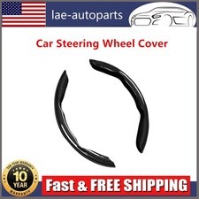 15'' Carbon Fiber Car Steering Wheel Cover Black Leather Breathable Anti-slip US Steering Wheel Cover price