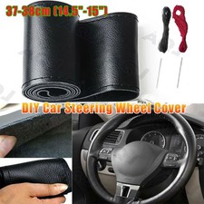 Black Genuine Leather-Car Steering Wheel Cover Braid for Hyundai Tucson 3 Steering Wheel Cover price