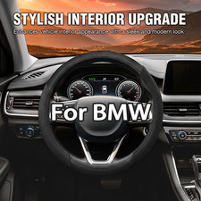 38CM 15" Steering Wheel Cover Genuine Leather for 2000-2023 BMW Mini Black Steering Wheel Cover price