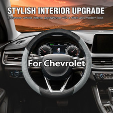 Black&Gray 37-38cm/15'' Car Leather Steering Wheel Cover for Chevrolet Universal Steering Wheel Cover price