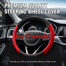Nappa Leather 15" Car Auto Steering Wheel Cover CHEVROLET CHEVY Black&Red Steering Wheel Cover price