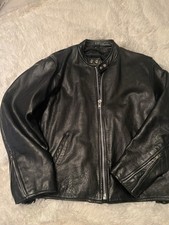 Women’s Leather Biker Jacket Black Full Zip Band Collar Short Solid Size M Motorcycle Jackets price