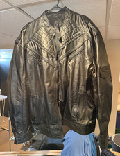Men's Black Biker Jacket 4XL Big & Tall Quilted Stand-Up Collar Full Zip Motorcycle Jackets price