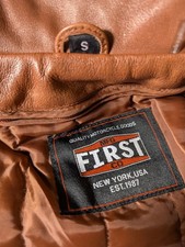 First Manufacturing, Filmore Leather Moto Jacket, Small, Whiskey Brwn- Pristine! Motorcycle Jackets price