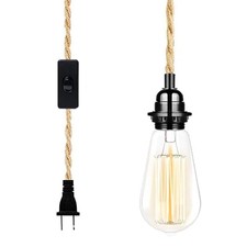 Plug In Pendant Light Cord Hanging Light Kit with 15Ft Hemp Rope and Switch Pendant Light price