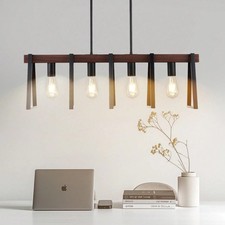 4 Light Kitchen Island Pendant Light Industrial Linear Chandelier Farmhouse Fixt Pendant Light price