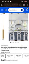 KCO Lighting LED Gold Plated Cylinder Pendant Light Hardwired Dimmable 6W Pendant Light price