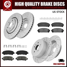 Front Rear Drilled Rotors Ceramic Brake Pads Kit For 2008-2014 Toyota Highlander Brakes price