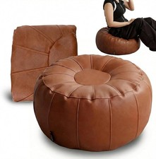 Leather Pouf - 20”Dx12”H, Wash-Tech Fabric Pouf Unstuffed Ottoman Moroccan Pouf price