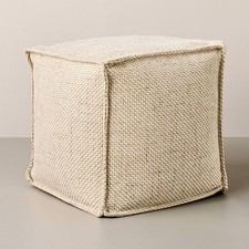 Wool Pattern Square Pouf Cream - Hearth & Hand with Magnolia Pouf price