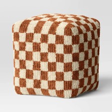 Checkerboard Pouf Mustard/Cream - Threshold Pouf price