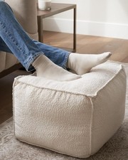 Beautiful Boucle Pouf Ottoman and Foot Rest Living Room Decor Lightweight Pouf price