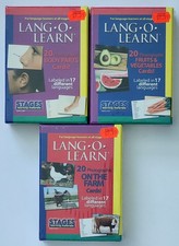 Lang-O-Learn 20 Photographic Flash Cards in 17 languages (NEW) 3 Sets Foreign Language Cards price