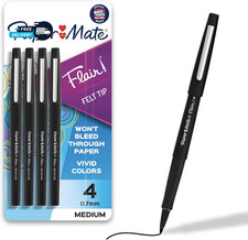 Paper Mate Flair Felt Tip Pens, Medium Point (0.7mm), Black, 4 Count Felt-tip Pen price