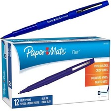 Paper Mate Flair Felt Tip Pen, Blue Ink, Medium Point, 8410152, Box of 12 Felt-tip Pen price