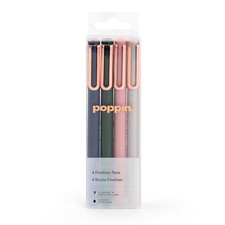 Poppin Felt Tip Pens Set Of 4 Assorted Colors Extra Fine Tip Black Ink Felt-tip Pen price