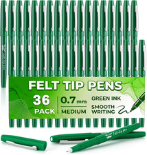 - Felt Tip Pens, 36 Pack, 0.7 Mm, Green Felt Tip Pens Bulk, Fast Dry | No Smear, Felt-tip Pen price