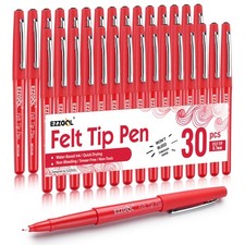 Red Felt Tip Pens, 30 Pack, 0.7mm Premium Medium Fine Point, Felt Tip Markers... Felt-tip Pen price