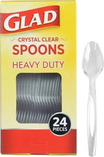 Glad Clear Plastic Spoons, Sturdy Disposable Plastic Cutlery, 24 Count Disposable Tableware price