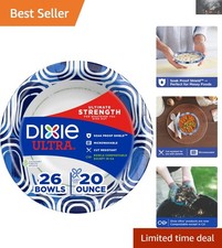 Durable Stem Blossom Paper Bowls, 20 oz, 26 Pack - Microwave Safe & Eco-Friendly Disposable Tableware price