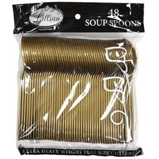 Gold Heavy weight Plastic Spoons 48 Pieces Tableware Decorations for Parties Disposable Tableware price