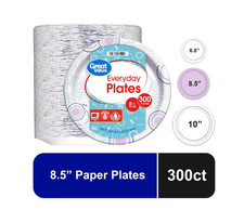 Great Value Everyday Disposable Paper Plate 8.5 inch, 300 Count..... Disposable Tableware price