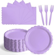 105PCS Paper Plates and Napkins Set, 7 Inch Scalloped Disposable Tableware with Disposable Tableware price