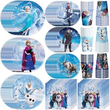 VAYNEIOJOY Frozen Birthday Party Supplies 120pcs Disposable Frozen Paper Plates Disposable Tableware price