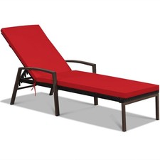 Outdoor PE Rattan Sun Lounger with 5-Position Backrest Sun Lounger price