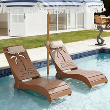 in Pool Lounge Chairs Set of 2 HDPE Pool Chaise Loungers for Sun Shelf Sun Lounger price