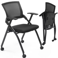 Alvantor Folding Office Chair with Wheels and Sliding Armrests for Conference Conference Chair price
