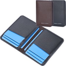 Men's PU Leather Vertical Section Credit Card Holder Wallet Front Pocket Purses Men's Card Holder price