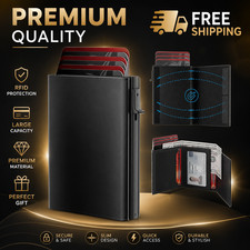 Mens Wallet Card Holder Slim Minimalist Wallet for Men Pop Up RFID Blocking Men's Card Holder price