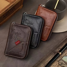 Mens RFID Blocking Leather Wallet Credit Card ID Holder Zipper Purse Waterproof Men's Card Holder price