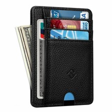 Mens RFID Blocking PU Leather Slim Wallet Money Credit Card Slots Coin Holder Men's Card Holder price