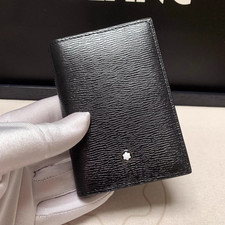 Montblanc 4810 Meisterstuck Men's Black Leather 4CC Card Holder Wallet New Men's Card Holder price