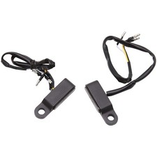 2P Mini Motorcycle Black LED Turn Signal Blinker Lights Amber For Harley Dyna-=# Motorcycle Lights price