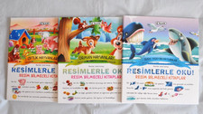 Lot of 3 Turkish Edition Resimlerle Oku! Resim Bilmeceli Kitaplar Kid's Books Turkish Classics price