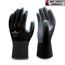SHOWA ATLAS FIT 370 BLACK NITRILE GARDENING WORK GLOVES (SM, M, L, XL) Work Gloves price