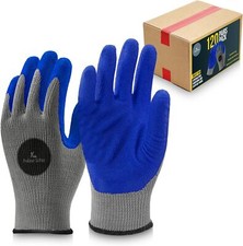 120 Pairs, Blue Latex Coated, Work Gloves, Textured Grip Gloves for Men/Women Work Gloves price