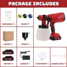 With 2 Batteries High Pressure Cordless Paint Sprayer Electric HVLP Spray Gun US Paint Gun price
