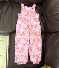 Pink Animal Print Hooded Insulated Puffer Jacket & Bib Snowsuit Set 3T Baby Snowsuit price