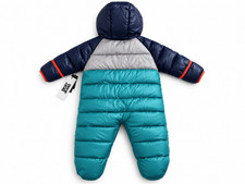 DKNY Jeans Baby Hooded Puffer Snowsuit Bunting One Piece NWT Blue Gray Orange Baby Snowsuit price