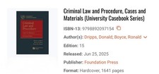 Criminal Law and Procedure, Cases and Materials 15th Edition Criminal Law price