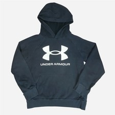 Under Armour Boys Rival Fleece Hoodie Youth Medium Big Logo Pullover Sweatshirt Boys' Sweatshirt price