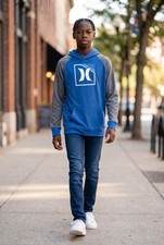 Hurley Hoodie Sweatshirt Boys Youth XL 18/20 Blue Gray Active Logo Pullover Boys' Sweatshirt price