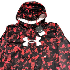Under Armour Youth Boys YL Fleece Pullover Hoodie Sweatshirt Red Camo NWT Boys' Sweatshirt price