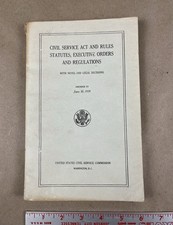 Original 1939 Civil Service Act And Rules, Statutes, Executive Orders Book Civil Service Law price