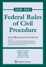 Federal Rules of Civil Procedure with Resources for Study: 2020-2021... Civil Law price
