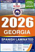 2026 Georgia GA LABOR LAW POSTER (Federal & State) Spanish Laminated Labor Law price